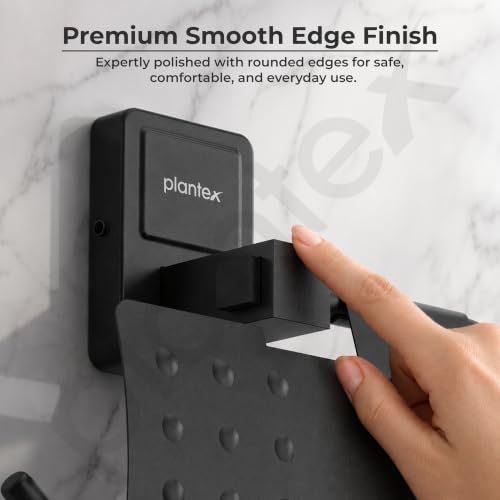 Image of Plantex 304 Garde Stainless Steel Toilet Paper Roll Holder /Toilet Paper Holder in Bathroom /Kitchen /Bathroom Accessories - Darcy (Black)