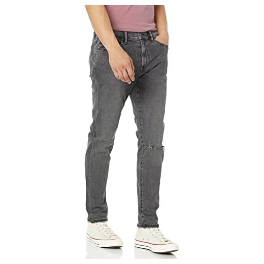 GAP Mens Slim Taper Fit Jeans, Black Destroy Wash, 36W x 30L US
