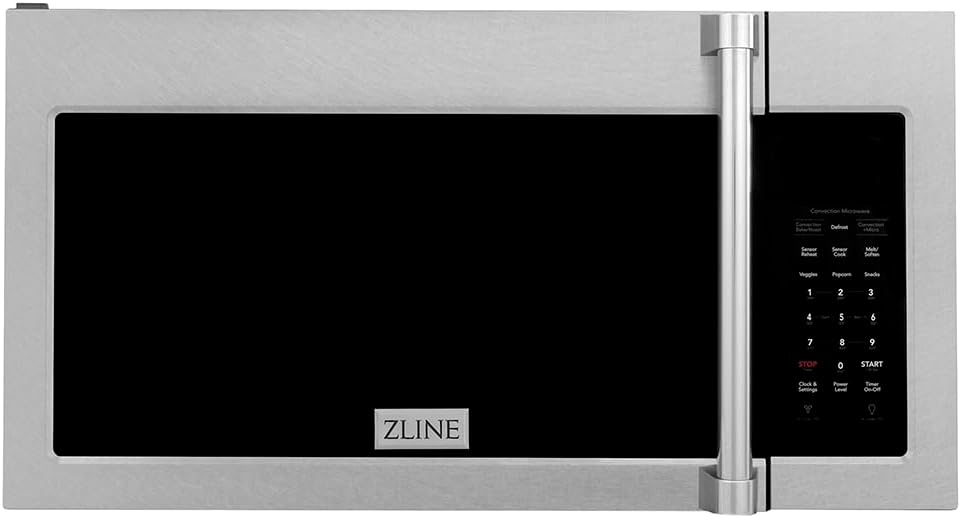 ZLINE 30 in. 1.5 cu. ft. Over-The-Range Convection Microwave Oven in Satin Stainless Steel with Traditional Handle and Sensor Cooking (MWO-OTR-H-30-SS)