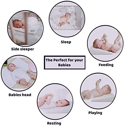 Adam Icon offer Baby Wedge Pillow Pram Moses Crib Relieves Acid Reflux Colic Congestion for Infant Newborn Toddler