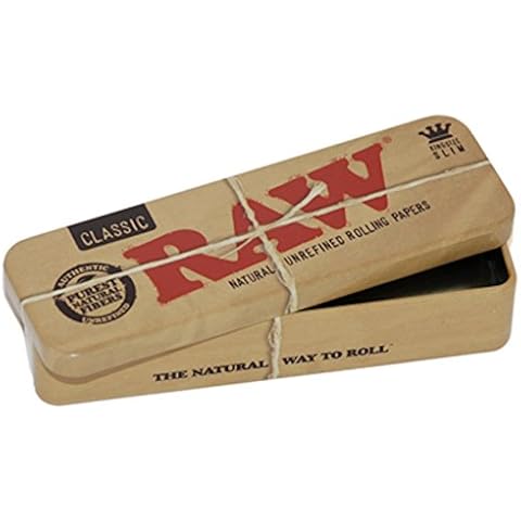 RAW Classic Roll Caddy King Size Slim Box Metal Case Cover