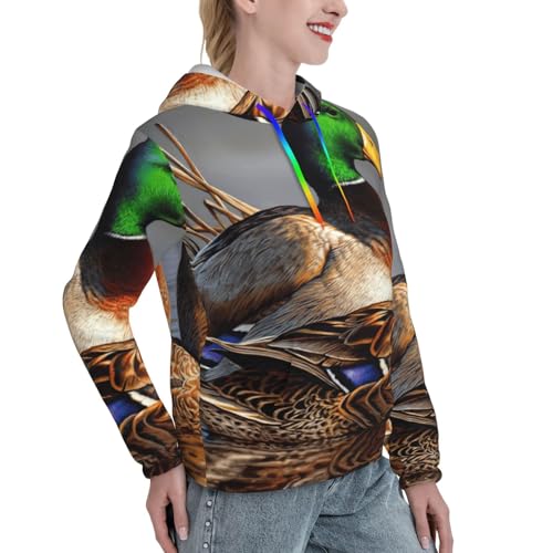 Sweat colvert EdWal femme polyvalent imprimé à col capuche
