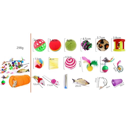 Kit de brinquedos para gatos, vários gatos, brinquedos interativos com túnel de gato, conjunto de br