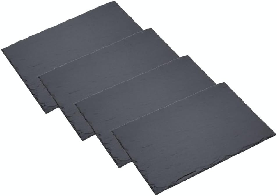 Artesa, Set of 4x Slate Placemats / Plates, 30 x 20cm, Black Slate