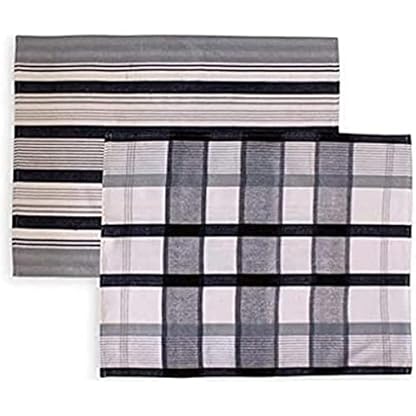 Soleil d'ocre 712027 Paella Viel von 2 Geschirrhandtuch Jacquard Baumwolle Schwarz 50 x 70 cm