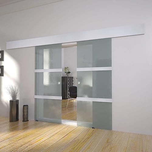 Vidaxl Porta Scorrevole Doppia Vetro Opaco Terrazzo Casa Entrata A Scorrimento - 2