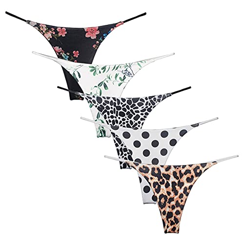 Tanga coton femme taille basse sous les vêtements moulants lot de 5 sous-vêtements XS