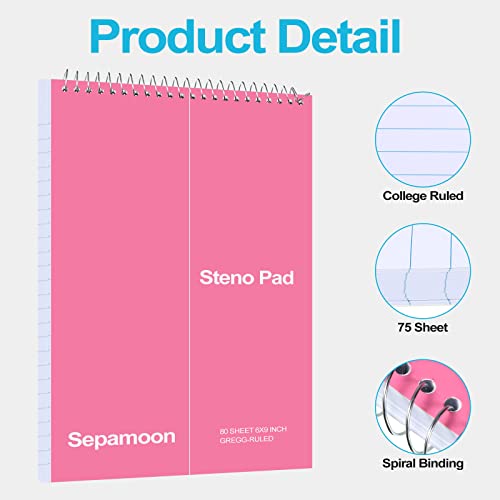 36 Pcs Top Spiral Steno Pads And Pocket Notebook Set 6" X 9" Steno Pads Notebook For Writing 3" X 5" Mini Notebooks 75 Sheets Lined Note Pads Spiral Notepad For Office Home Accessories School #TOP4