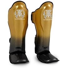 Top King Boxing Muay Thai Shin Guards Protector Protection Super Star Gold, S