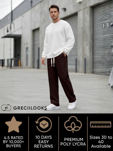 Image of GRECIILOOKS Men's Lycra Cargo Track Pants - Loose Fit Joggers for Men | Korean Style Travel & Home Wear with Pockets (Available in Plus Size)