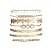 Branets Lot de 7 bracelets bohémien Cristal avec gland doré chaîne de main pour femmes et filles