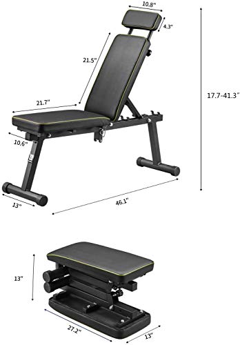 ZENOVA Power Rack Squat Stand with Weight Bench, Fitness Multi-Function Power Tower Squat Rack and Workout Bench, 800LBS Weight Capacity