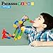 PicassoTiles PTT136 136pcs Tubular Pipes & Spout STEAM Interlocking Educational Building Block Set, Tube Locks, Pipeworks Construction Blocks w/Storage Container Box, Idea Book, Flute Musical Kit