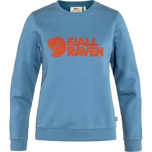 Image of Fjallraven Logo Sweater Women's Sweatshirt - Soft Fleece, Classic Crewneck, Organic Cotton Blend - Hiking, Travel