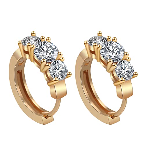 Joyería de piedra Pendientes de mujer Pendientes Tres Cuatro Pendientes Garra Mujer Zircon Hebilla de Oreja Pendientes de moda Pendientes con tapón de rosca, talla única, Metal, Sin piedra preciosa