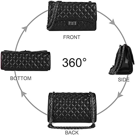 Gladdon Quilted Crossbody Purse for Women Trendy Shoulder Bags Black — view 7