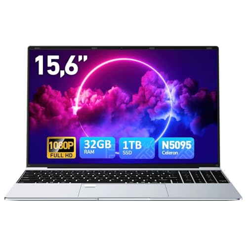 Wvryrv �m�[�g�p�\�R�� 15.6�C���` Win 11 �m�[�g�p�\�R�� 32GB RAM 1TB SSD�ACeleron N5095 �N�A�b�h�R�A�v���Z�b�T(�ő�2.9GHz)�A1080P FHD�f�B�X�v���C�A�o�b�N���C�g�L�[�{�[�h�A�w��AUSB3.0