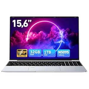 Computadoras portátiles Win 11 con pantalla FHD de 1080P, teclado retroiluminado, huella digital, USB3.0, WiFi5, Mini HDMI, BT5, cámara web (15.6in-Celeron N5095-32GB+1TB)