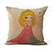 QWE Almohada de sofá Sweet Flower Girls Pattern Funda de Almohada My Little Princess Throw Pillow Cover Funda de Almohada Decorativa 45x45cm