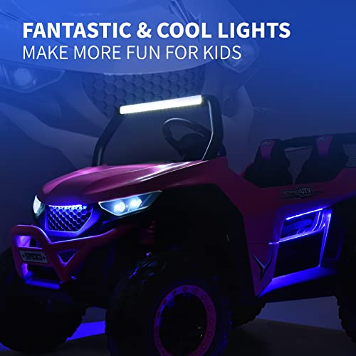 Joywhale 24V 2 Seater Kids Ride on UTV Car 4WD Powerful Electric Vehicle, with Big Battery, 4x75W Strong Motor, Easy-Drag 4WD, Remote Control, Leather Seat, Soft Brake & Suspension, BW-U20 Pro - Thumbnail 7
