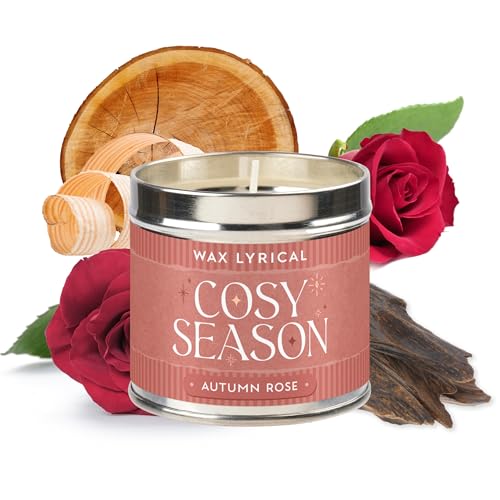 Image of Wax Lyrical Autumn Rose Candle Tin | Rich Floral Fragrance | Romantic Rose Oud Scent | Up to 35 Hours