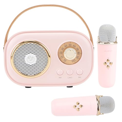 Aresrora Mini Karaoke Machine for Kids,Portable Bluetooth Speaker with 2 Wireless Microphone,Toys...