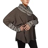 MIYORI Indi- Alpaca Capes for Women Christmas Sweater Hooded Pullover Plus Size Sweaters Wool Cape C