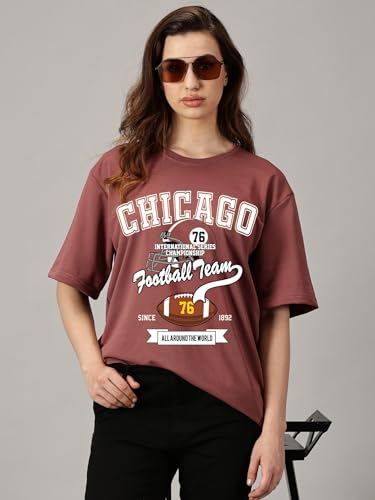Image of RodZen Women's Cotton Loose Fit Oversized Printed T-Shirt
