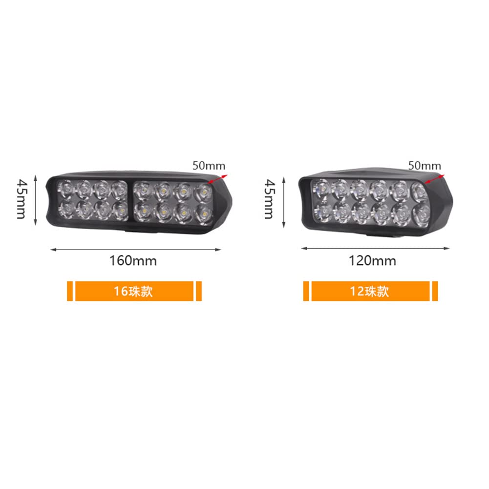 12V-80V E-Bike Przednie światło Motocykl Elektryczny rower Rower LED Reflektor Trójkołowy Lampa 12 Led Części rowerowe
