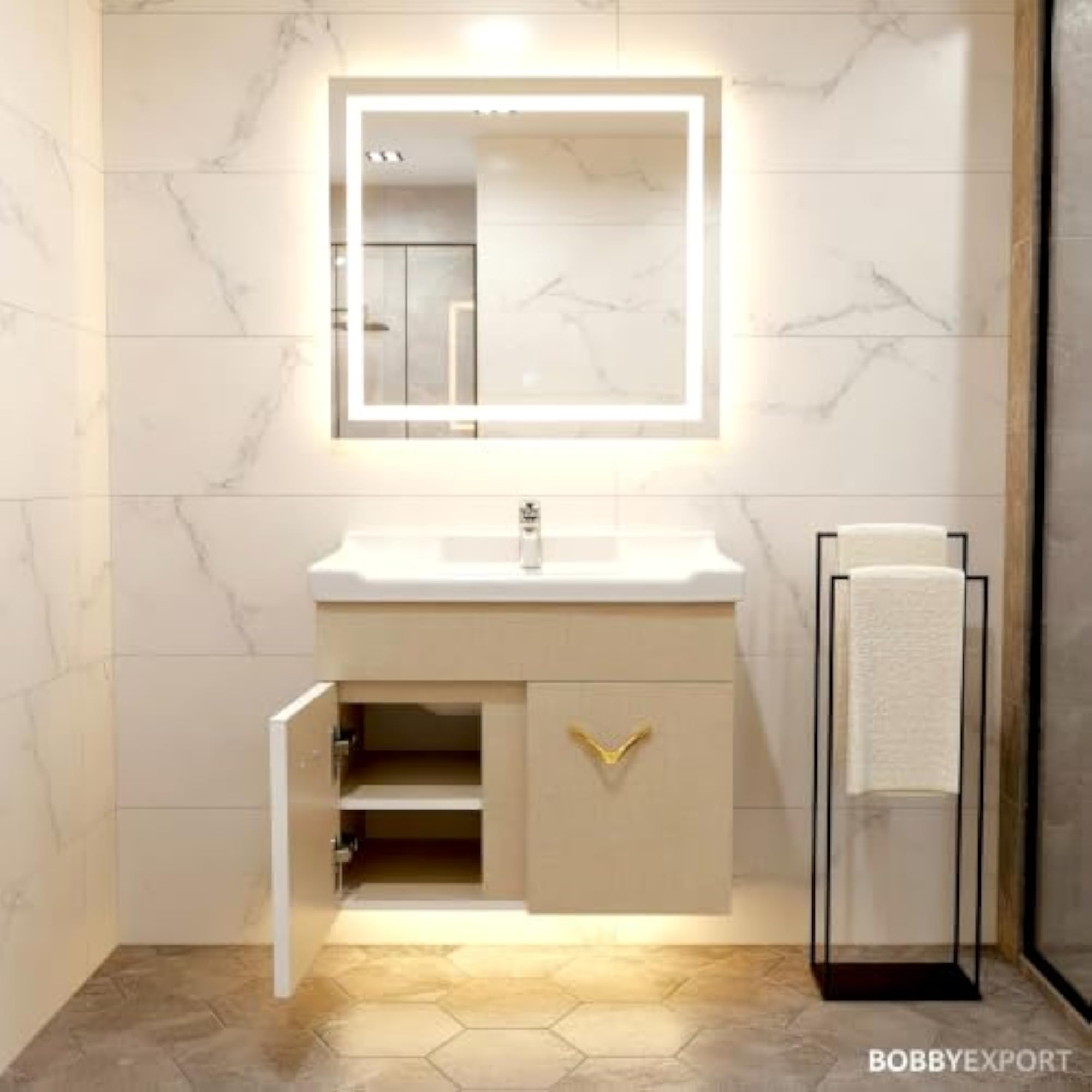 Bathroom Vanity Cabinet with Ceramic Washbasin