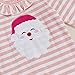 Lehoso My First Christmas Baby Girl Outfit Newborn Baby Santa Flared Romper Stripe One Piece Jumpsuit Infant Girl Clothes (Pink, 0-3 Months)
