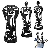 Phantasmia ゴルフヘッドカバー 3点セット パター用 ドライバー用 兼用設計 衝撃吸収素材 PUベルベット構造 ゴムフィット設計 室内外使用可能 (黄色)