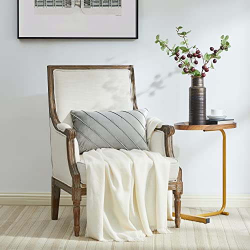Image of GIGIZAZA Decorative Velvet Pillow Covers 12x20, Set of 2 Silver Grey Sofa Couch Lumbar Throw Pillows Covers Cases, Living Room Square Cushion Accent Stripe Covers