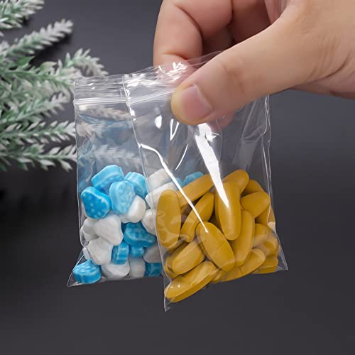Wow Ding Small Plastic Bags, 300 Pcs Mini Baggies, 3 Assorted Sizes, Transparent Jewelry Bags Reclosable, Clear Zip Lock Bags, Resealable Poly Bags For Pill thumb #6