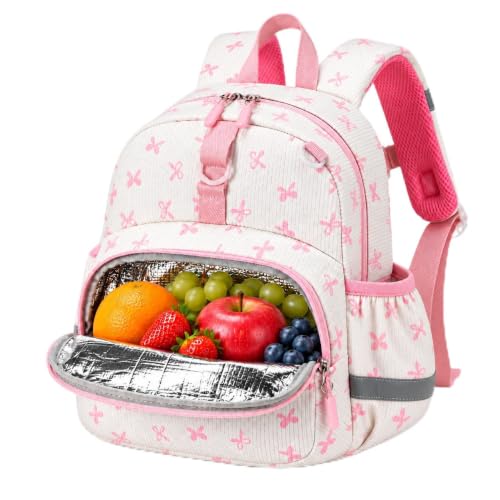 LOIDOU Toddler Backpack for Girls, Kids Bookbag with Insulated Pocket