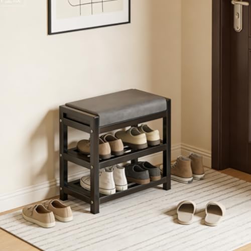 Banco de zapatos con asiento acolchado para recibidor y espacios pequeños pasillo 8