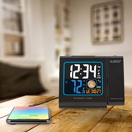 La Crosse Technology 616-146A 5-Inch Color Atomic Projection Alarm Clock With Moon Phase #TOP4