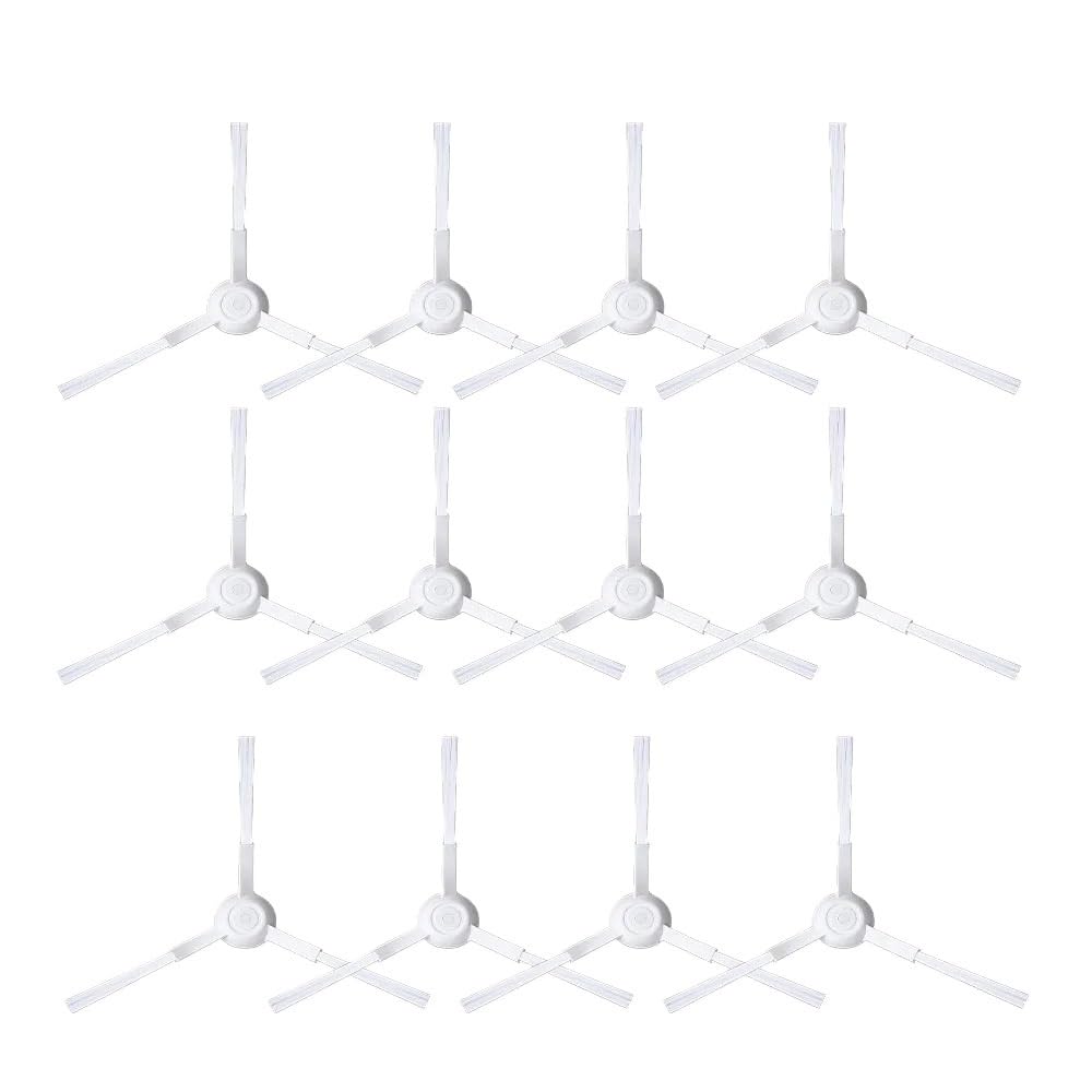 PANDIVNSKDK ,Compatible For Xiaomi, Side Brush 3C Plus S20 D106 E10C E12 E10 B112 C103 Sweeping Robot Vacuum Cleaner Triangle Side Brush Spare Parts(12pcs brush)