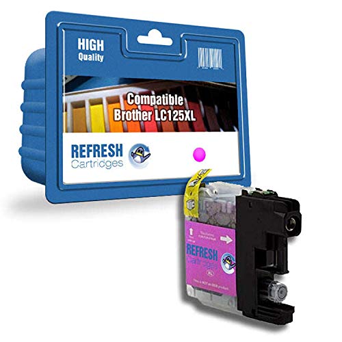 Compatible Brother LC-125XLC HIGH Capacity Ink CARTRIDGES Single & MULTIPACKS from REFRESH CARTRIDGES (Compatible Brother LC-125XLM High Capacity Magenta Ink Cartridge)