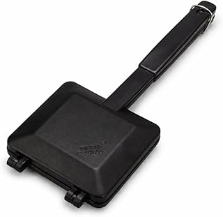 Aluminium Non Stick Gas Sandwich Toaster Double Side Bread Toast Maker Sandwich Grill Pan Gas Stove Compatible Flame Resistant Body Heat Resistant Handles Kitchen Sandwich Maker