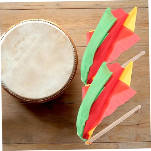 Baquetas de madera GALPADA, 1 par con cintas coloridas para tambor de cintura, danza rítmica y gimnasia artística, para todas las edades y adultos miniatura 4