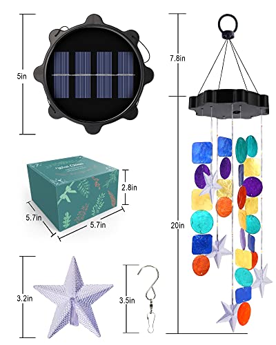 Toodour Solar Decorative Lights Outdoor, Colorful Shells Lights Gifts For Mom Grandma Women Wife Girls, Solar Wind Chimes Outside Decorative Mobile Lights For Holiday Garden Porch Yard Window Decor #TOP6