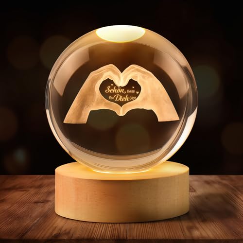 TUZELIYA Sch&ouml;n DASS Es Dich Gibt Kristall Glaskugel Geschenke f&uuml;r Frauen Freundin Frau Mama Oma - Dankesch&ouml;n Geschenk Personalisiert Geschenk f&uuml;r Geburtstag Hochzeit Weihnachten