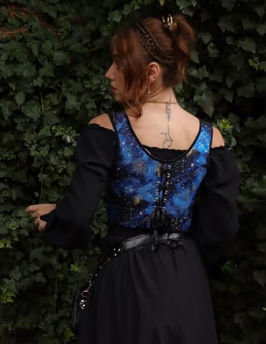 Image of Scarlet Darkness Corset Tops for Women Renaissance Underbust Corset Boned Lace Up Corsets