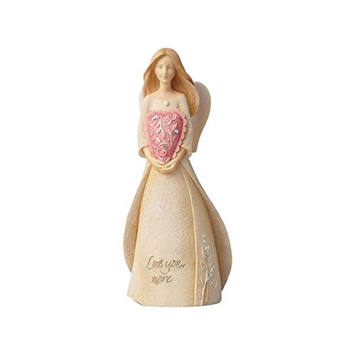 EnescoFoundations Love You More Mini Angel, 4.53" Polyresin Figurine