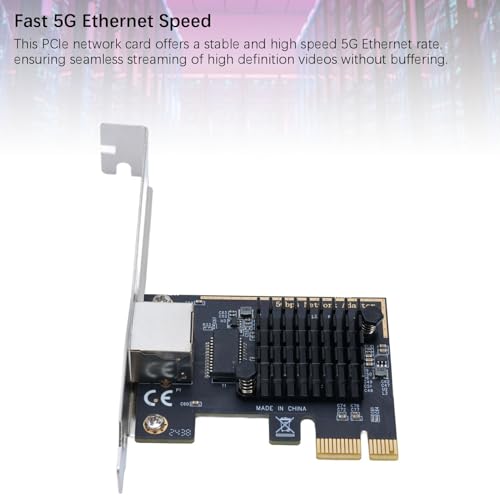 EBTOOLS 5G PCIe Tarjeta de Red, Adaptador Ethernet Gigabit con Chipset RTL8126 para PC de Escritorio, Bracket de Perfil Bajo, Velocidad Adaptativa 2.5G 5Gbps, Compatible con Windows 7, 8, 10, 11 miniatura 2