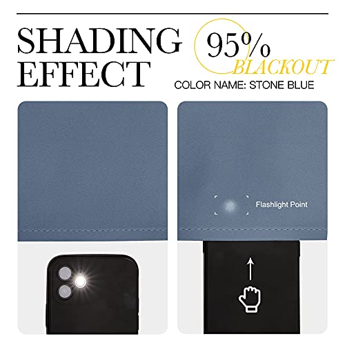 NICETOWN Blackout Doorway Curtain Room Darkening - Window Treatment Thermal Insulated Solid Grommet Vertical Drape for Bedroom/Living Room (Stone Blue, 1 Panel, 66 by 72 Inch)
