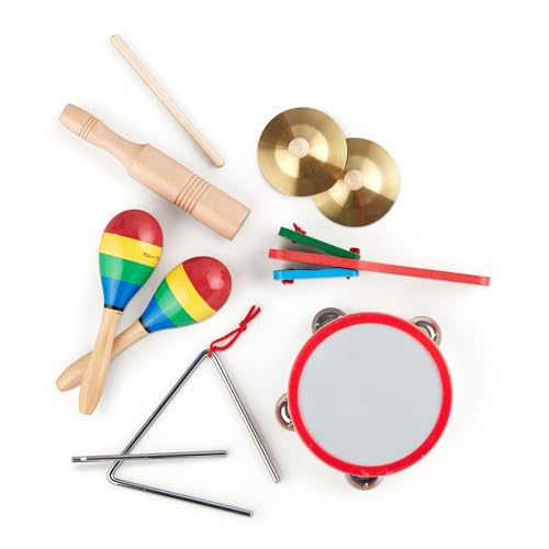 Image of Melissa & Doug Band-in-a-Box Clap! Clang! Tap! - 10-Piece Musical Instrument Set