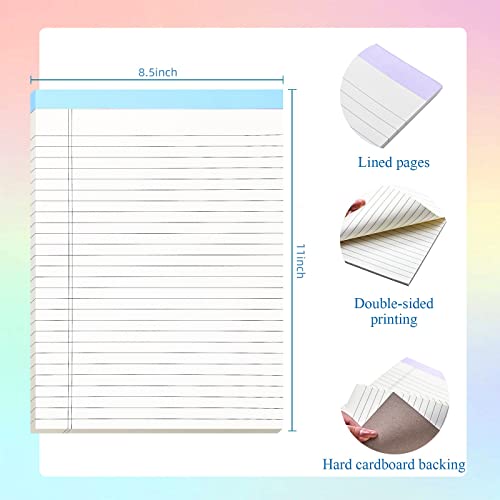 12 Pcs Lined Legal Pads 8.5 X 11 Inch Note Pads Letter Size Writing Pad Beige 40 Sheets Per Notepads Micro Perforated Notebook And Writing Pad For School, College, Office, Business, 6 Macaron Colors #TOP2