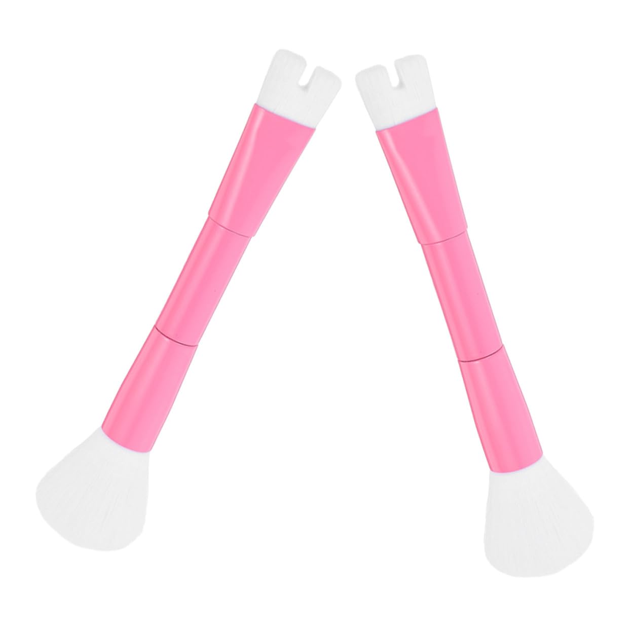 2pcs Double-ended Nose Contour Makeup Brush U-shaped Powder and Highlighter Brush for Women Facial Blending and Concealer Application